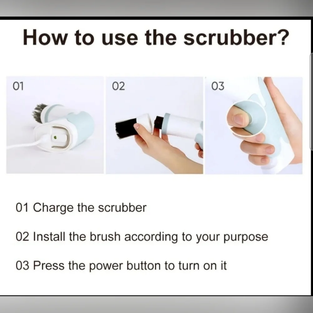 Lightweight Portable  Waterproof Electric Spin Scrubber, Rechargeable NEW